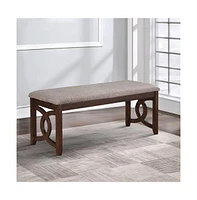 Slickblue Wood Bench with Fabric Seat for Stylish and Comfortable Seating