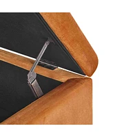 Velvet Storage Ottoman Bench with Tufted Lift-Top, Upholstered Accent Bench for Bedroom or Living Room-The Pop Home