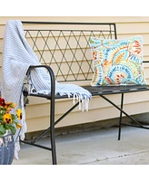 Sunnydaze Decor 2-Person Outdoor Garden Bench - Argyle Diamond Iron Patio Bench - Black - 42.25" W