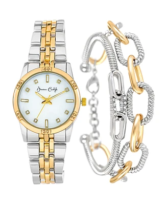 Jessica Carlyle Women's Two Tone Metal Alloy Analog Watch, 33mm