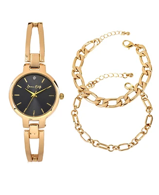 Jessica Carlyle Women's Gold Tone Metal Alloy Analog Watch, 33mm