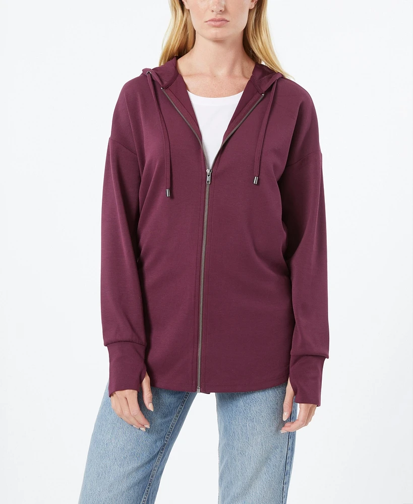Cable & Gauge Women's Yummy Zip Front Hoodie Tunic