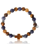 Lucky Brand Sodalite Bead Stretch Bracelets with Cross Accents