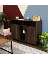 Anthony 48.5-Inch W Sideboard Buffet Cabinet with Shelves - Coffee Brown