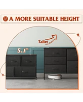 Wlive Dresser for Bedroom with 5 Drawers Wide Drawer Organizers Chest of Fabric Living Room Closet Hallway