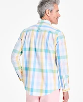 Club Room Men's Brook Regular-Fit Stretch Plaid Button-Down Poplin Shirt, Exclusively at Macy's