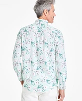 Club Room Men's Regular-Fit Stretch Floral Button-Down Poplin Shirt, Exclusively at Macy's