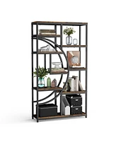 gaomon Retro Open Bookshelf, Tall Storage Rack with 9 Tiers