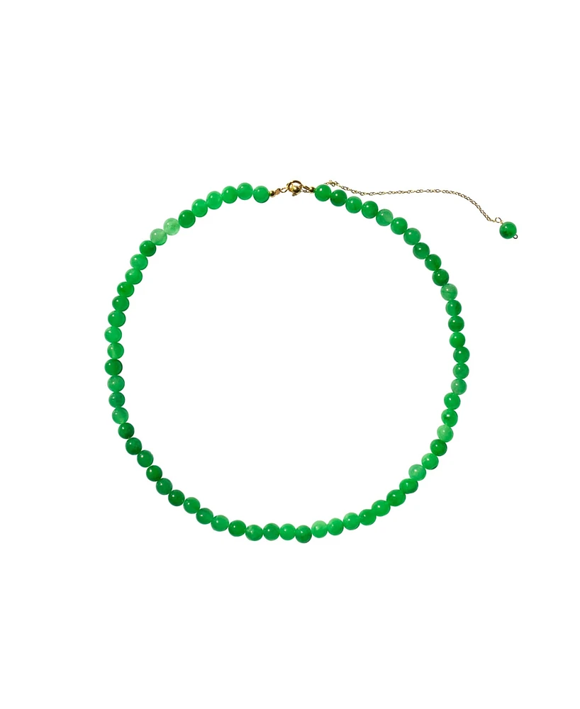 seree Lime; Green jade beaded necklace