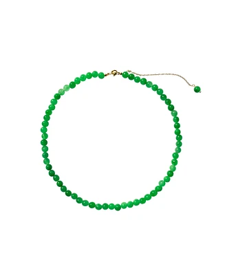 Lime — Green jade beaded necklace