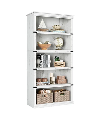gaomon 5 Tier Bookcase, Farmhouse Book Shelf with Storage Open Display Bookshelves