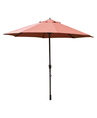 Slickblue Terracotta Patio Umbrella with Metal Pole and Adjustable Tilt Mechanism