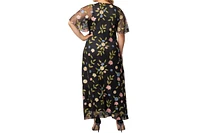 Kiyonna Plus Embroidered Elegance Evening Gown