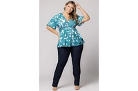Kiyonna Plus Encore Short Sleeve Printed Top