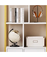 gaomon Modern Bookshelf with Drawers White Storage