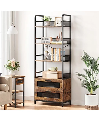 gaomon 4-Tier Bookshelf with Drawers