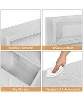 gaomon Kids Bookshelf, Wooden Toy Storage Organizer with Cubby