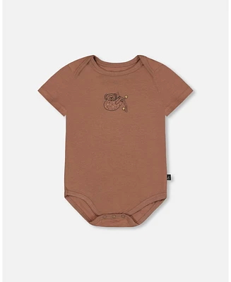 Deux par Baby Boys Organic Cotton Onesie Brown