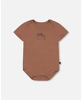 Deux par Baby Boys Organic Cotton Onesie Brown