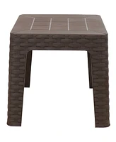 Sunnydaze Decor 18-Inch Square Outdoor Plastic Side Table