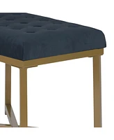 Slickblue Bench with Button-Tufted Velvet Upholstered Seat for Elegant Home Seating and Decor