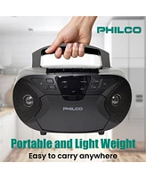 Philco Wired Bluetooth Boombox with Cd & Cassette Player Cassette Recorder, Bluetooth Audio MP3/Wma/Cd-r/Cd-rw Compatible, Fm Radio, Aux & jack