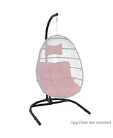 Sunnydaze Decor Steel U-Shape Hanging Egg Chair Stand - Indoor and Outdoor Use - 330-Pound Weight Capacity - 76 Inches Tall