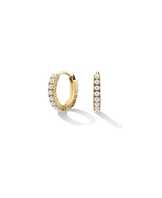 Rosefield Pearl Huggies In 14K Yellow Gold Plated Stainless Steel