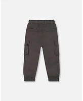 Deux par Big Boys Parachute Cargo Pocket Jogger Pants Dark Gray