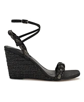 Nine West Women's Nashy Woven Embellished Wedge Sandals