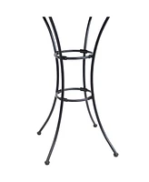 Sunnydaze Decor Elegant Black Wrought Iron Bar Table - 30-Inch Diameter x 39.5 Inches Tall - Dining Table Only