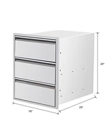 gaomon 18" W x 23" H x 23" D Outdoor Kitchen Drawers with Paper Towel Holder, Stainless Steel Outdoor Kitchen Drawers, 3-Layer Flush Mount Bbq Drawers