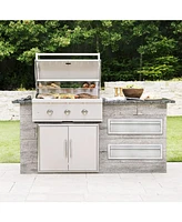 gaomon 16" W x 21" H x 23" D Outdoor Kitchen Drawers with Paper Towel Holder, Stainless Steel Outdoor Kitchen Drawers, 3-Layer Flush Mount Bbq Drawers