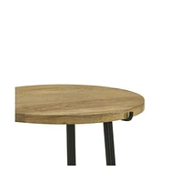 Slickblue Side End Table with Round Mango Wood Top and Iron Tripod Legs for Stylish and Durable Decor