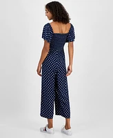 Tommy Hilfiger Women's Flutter-Sleeve Polka Dot Jumpsuit