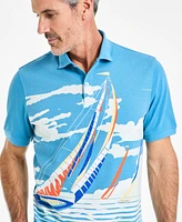 Club Room Men's Regatta Printed Pique Knit Polo Shirt, Exclusively at Macy's