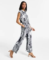 Nautica Jeans Women's Paisley Shirt Jumpsuit