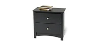 Slickblue Two Drawer Bedroom Nightstand with Brushed Nickle Knobs