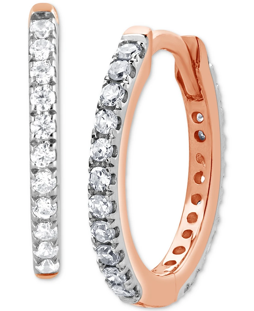 Diamond Hoop Earrings (1/5 ct. t.w.) in 14k Rose Gold