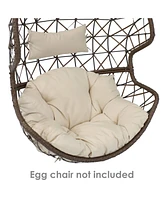 Sunnydaze Decor Egg Chair Cushion Replacement with Head Pillow