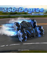 Sunnydaze Decor Double-Sided Remote Control Car - Stunt Rc Car Toy with Lights - 360-Degree Rotation - Birthday or Christmas Gift - Ages 6+