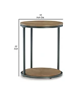 Slickblue 22-Inch Modern Side End Table with Round Wood Top for Stylish and Functional Decor