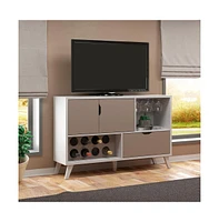 Slickblue 2-Door Wine Bar Cabinet and Tv Entertainment Console for Stylish Living Room Storage