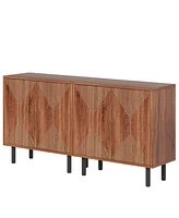 Tribesigns Sideboard Storage Cabinet, Wooden Buffet Floor Cabinet with Doors, Accent for Living Room