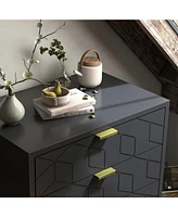 gaomon 3 Drawer Dresser for Bedroom, Wood Chest of Drawers with Metal Legs, Modern Storage Dresser Chest Cabinet Organizer, Large Dresser for Hallway