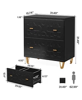 Tribesigns 2-Drawer Lateral File Cabinet, Modern White Filing Cabinet for Legal/Letter/A4 Size, Large Storage Printer Stand Home Of