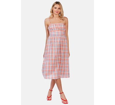 London Rag Women's Checkered Midi Dress Slip Dress