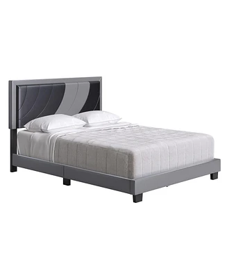 Boyd Sleep Bri Upholstered Platform Bed with Headboard, Mattress Foundation Strong 14 Wood Slat Supports