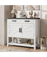 gaomon Farmhouse Entryway Table with 2-Door Cabinet & 2 Drawers