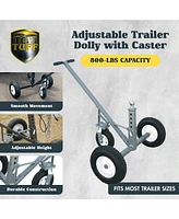 Tow Tuff Tmd-800C Adjustable Solid Steel 800lb Capacity Trailer Dolly w/Caster